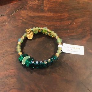 NWT Alex and Ani Beaded green emerald Bracelet